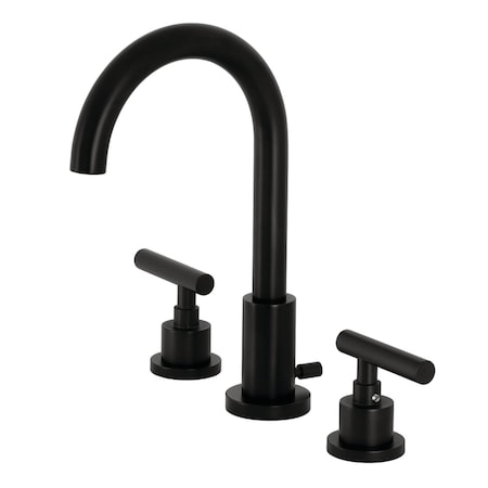 Kingston Brass FSC8920CML Manhattan Widespread Bathroom Faucet W/ Brass Pop-Up, Black FSC8920CML